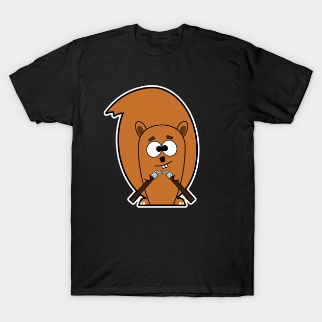 Squirrel-Chucks T-Shirt by JIGreco